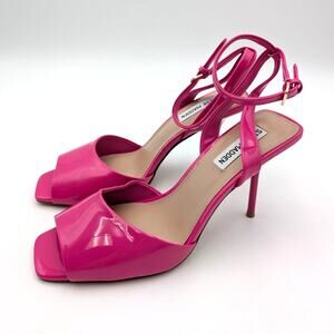 Steve Madden Leesha Patent Ankle Strap Sandals Women's Pink Size US8.5M EU39